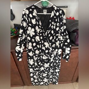 Anne Klein Black and White Patterned Dress